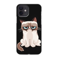 Чехол с принтом для iPhone 12 mini (AlphaPrint) Модные коты – Грустный кот