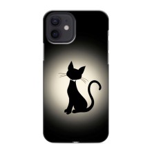 Чехол с принтом для iPhone 12 mini (AlphaPrint) Модные коты – Силуэт котика