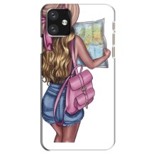 Чехол Стильные девушки на iPhone 12 mini (Девушка Путешественник)