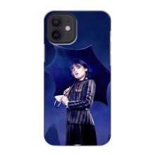 Чехлы Венсдей на iPhone 12 mini Уэнсдей (AlphaPrint) (Уэнздей с зонтом)