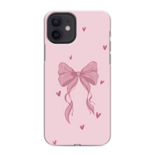 Чехол банты для iPhone 12 mini – Бант на розовом