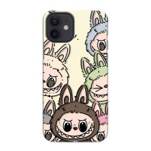 Чехол с Лабубу на iPhone 12 mini (Коллаж Лабубу)