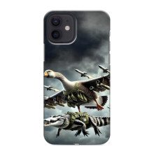 Чехол с мемами тралалело тралала для iPhone 12 mini – Гусини и крокодило