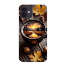 Чехол с уникальным дизайном «Осень с кофе» для iPhone 12 mini – Тёмный кофе