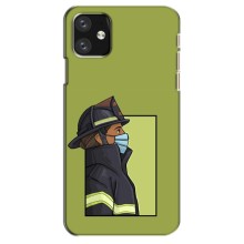Силиконовый бампер (Работники) на iPhone 12 mini – Пожарник