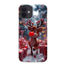 Яркий чехол для iPhone 12 mini с Зимними Оленятами (Олень среди подарков)