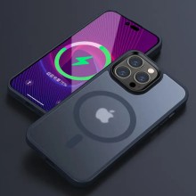TPU+PC чехол Metal Buttons with MagSafe Colorful для Apple iPhone 12 Pro Max (6.7") – Синий