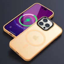 TPU+PC чохол Metal Buttons with MagSafe Colorful для Apple iPhone 12 Pro Max (6.7") – Персиковий