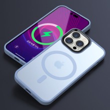 TPU+PC чехол Metal Buttons with MagSafe Colorful для Apple iPhone 12 Pro Max (6.7") – Голубой