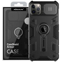 TPU+PC чехол Nillkin CamShield Armor (шторка на камеру) для Apple iPhone 12 Pro Max (6.7") – Черный