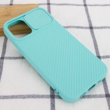 Чохол Camshield Square TPU зі шторкою для камери для Apple iPhone 12 Pro Max (6.7") – Бірюзовий