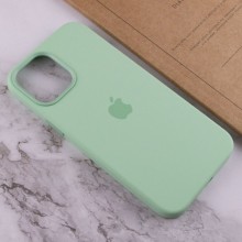 Чехол Silicone case (AAA) full with Magsafe and Animation для Apple iPhone 12 Pro Max (6.7") – Зеленый