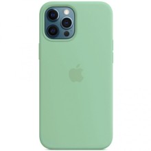 Чехол Silicone case (AAA) full with Magsafe для Apple iPhone 12 Pro Max (6.7") – Зеленый