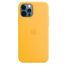 Чехол Silicone case (AAA) full with Magsafe для Apple iPhone 12 Pro Max (6.7") – Желтый