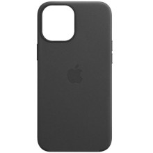 Шкіряний чохол Leather Case (AAA) with MagSafe and Animation для Apple iPhone 12 Pro Max (6.7") (Black)