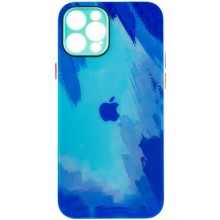 Чохол TPU+Glass Impasto abstract для Apple iPhone 12 Pro Max (6.7") (Blue)