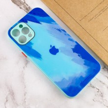 Чохол TPU+Glass Impasto abstract для Apple iPhone 12 Pro Max (6.7") – Blue