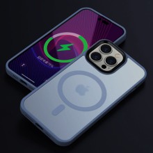 TPU+PC чохол Metal Buttons with MagSafe Colorful для Apple iPhone 12 Pro Max (6.7") – Блакитний