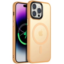 TPU+PC чехол Metal Buttons with MagSafe Colorful для Apple iPhone 12 Pro Max (6.7") (Персиковый)