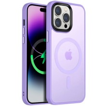 TPU+PC чехол Metal Buttons with MagSafe Colorful для Apple iPhone 12 Pro Max (6.7") (Сиреневый)