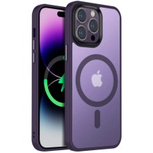 TPU+PC чехол Metal Buttons with MagSafe Colorful для Apple iPhone 12 Pro Max (6.7") (Темно-фиолетовый)