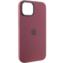 Чехол Silicone Case Metal Buttons (AA) для Apple iPhone 12 Pro Max (6.7") (Бордовый)