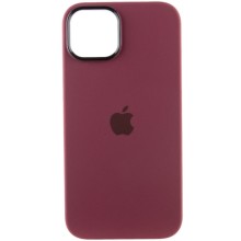 Чохол Silicone Case Metal Buttons (AA) для Apple iPhone 12 Pro Max (6.7") – Бордовий