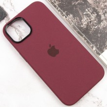 Чохол Silicone Case Metal Buttons (AA) для Apple iPhone 12 Pro Max (6.7") – Бордовий