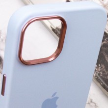 Чохол Silicone Case Metal Buttons (AA) для Apple iPhone 12 Pro Max (6.7") – Блакитний