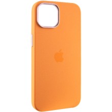 Чехол Silicone Case Metal Buttons (AA) для Apple iPhone 12 Pro Max (6.7") (Оранжевый)