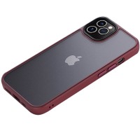 TPU+PC чохол Metal Buttons для Apple iPhone 12 Pro Max (6.7") – Бордовий