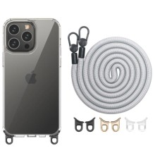 Чехол TPU Transparent with Straps для Apple iPhone 12 Pro Max (6.7") – Grey