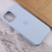 Чехол Silicone case (AAA) full with Magsafe and Animation для Apple iPhone 12 Pro Max (6.7") – Голубой