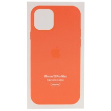 Чехол Silicone case (AAA) full with Magsafe and Animation для Apple iPhone 12 Pro Max (6.7") – Оранжевый