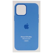 Чехол Silicone case (AAA) full with Magsafe and Animation для Apple iPhone 12 Pro Max (6.7") – Синий