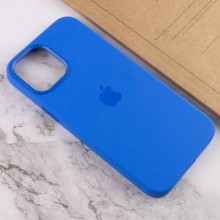 Чехол Silicone case (AAA) full with Magsafe and Animation для Apple iPhone 12 Pro Max (6.7") – Синий