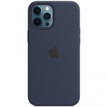 Чехол Silicone case (AAA) full with Magsafe and Animation для Apple iPhone 12 Pro Max (6.7") – Синий