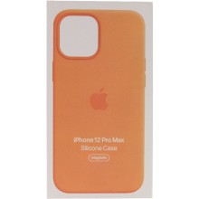 Чехол Silicone case (AAA) full with Magsafe and Animation для Apple iPhone 12 Pro Max (6.7") – Оранжевый