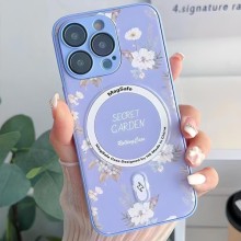 TPU+PC чехол Secret Garden with MagSafe для Apple iPhone 12 Pro Max (6.7") – Лиловый