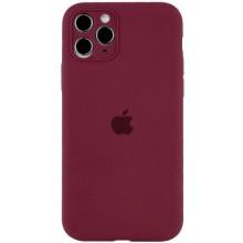 Чохол Silicone Case Full Camera Protective (AA) для Apple iPhone 12 Pro Max (6.7") (Бордовий)