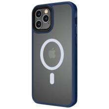 TPU+PC чехол Metal Buttons with MagSafe для Apple iPhone 12 Pro Max (6.7") – Синий