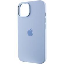 Чехол Silicone Case Metal Buttons (AA) для Apple iPhone 12 Pro Max (6.7") – Голубой