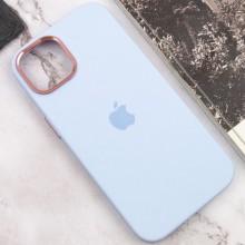 Чехол Silicone Case Metal Buttons (AA) для Apple iPhone 12 Pro Max (6.7") – Голубой