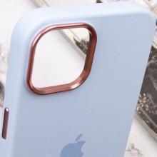Чехол Silicone Case Metal Buttons (AA) для Apple iPhone 12 Pro Max (6.7") – Голубой
