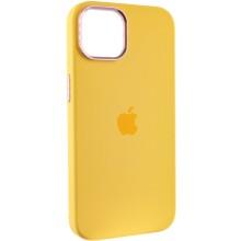 Чехол Silicone Case Metal Buttons (AA) для Apple iPhone 12 Pro Max (6.7") – Желтый