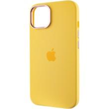 Чехол Silicone Case Metal Buttons (AA) для Apple iPhone 12 Pro Max (6.7") – Желтый