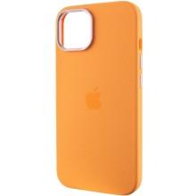 Чехол Silicone Case Metal Buttons (AA) для Apple iPhone 12 Pro Max (6.7") – Оранжевый