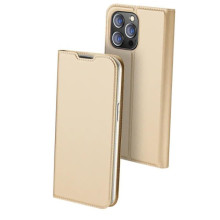 Чехол-книжка Dux Ducis с карманом для визиток для Apple iPhone 12 Pro Max (6.7") – Золотой
