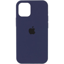 Чехол Silicone Case (AA) Logo with MagSafe для Apple iPhone 12 Pro Max (6.7") – Темно-синий