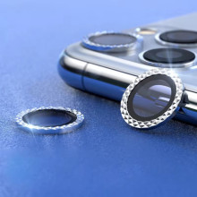 Защитное стекло Metal Shine на камеру (в упак.) для Apple iPhone 12 Pro Max – Серебряный